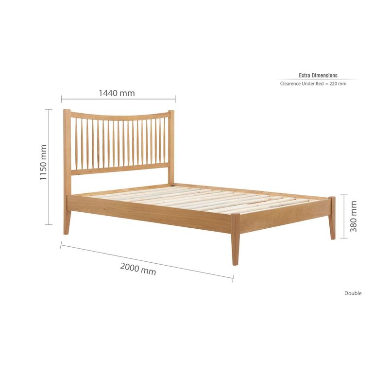 Berwick Bed - Oak - Sizes Available