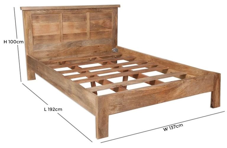 Bombay Solid Mango Wood Bed - Sizes Available