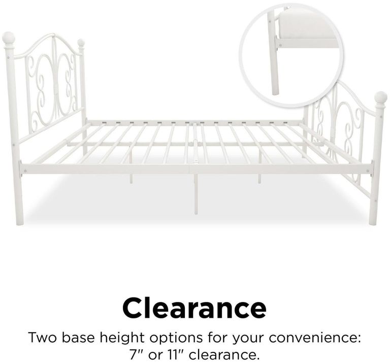 Boone White Metal Bed - Sizes Available - 3246198UK