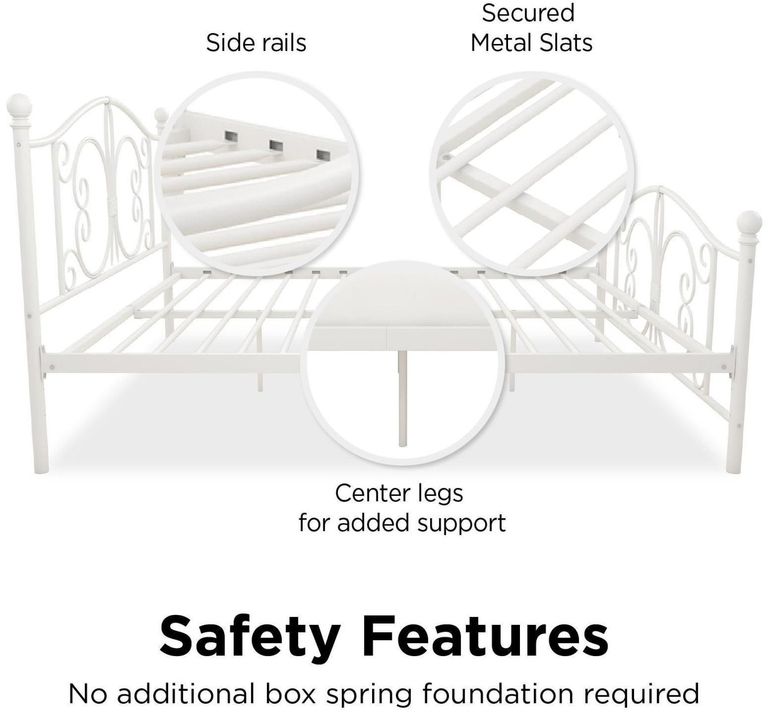 Boone White Metal Bed - Sizes Available - 3246198UK