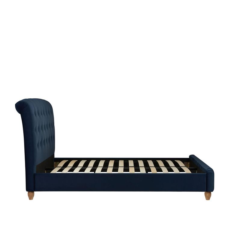 Brompton Bed - Midnight Blue Fabric - Sizes Available