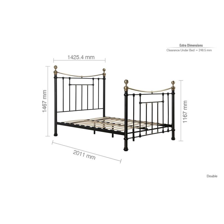 Bronte Bed Frame - Black Metal - Sizes Available