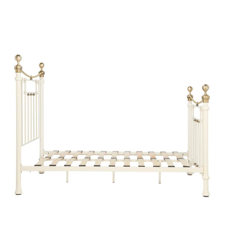Bronte Bed Frame - Cream Metal - Sizes Available