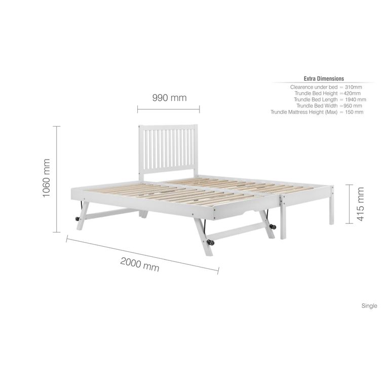 Buxton Trundle Bed - White