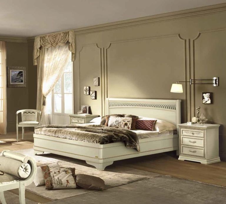 Torriani Bed - 6ft Queen Size - Tiziano - Ivory