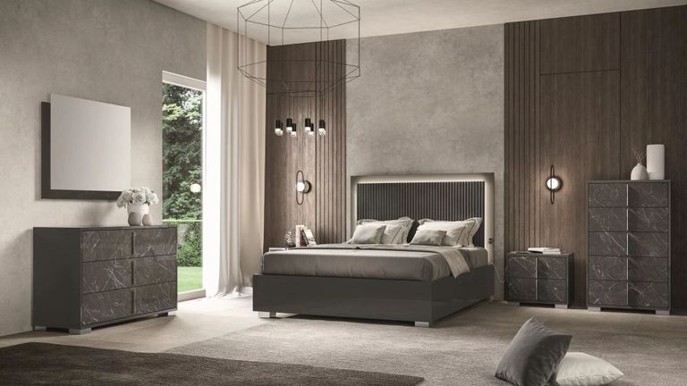 Carvelle Night Grey Fabric Headboard Bed Sizes Available