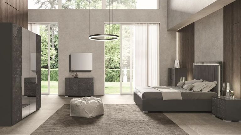 Carvelle Night Grey Fabric Headboard Bed Sizes Available