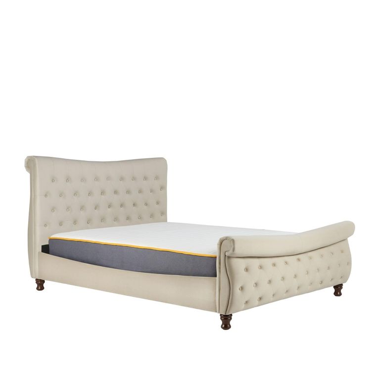 Copenhagen Bed - Warm Stone Fabric - Sizes Available