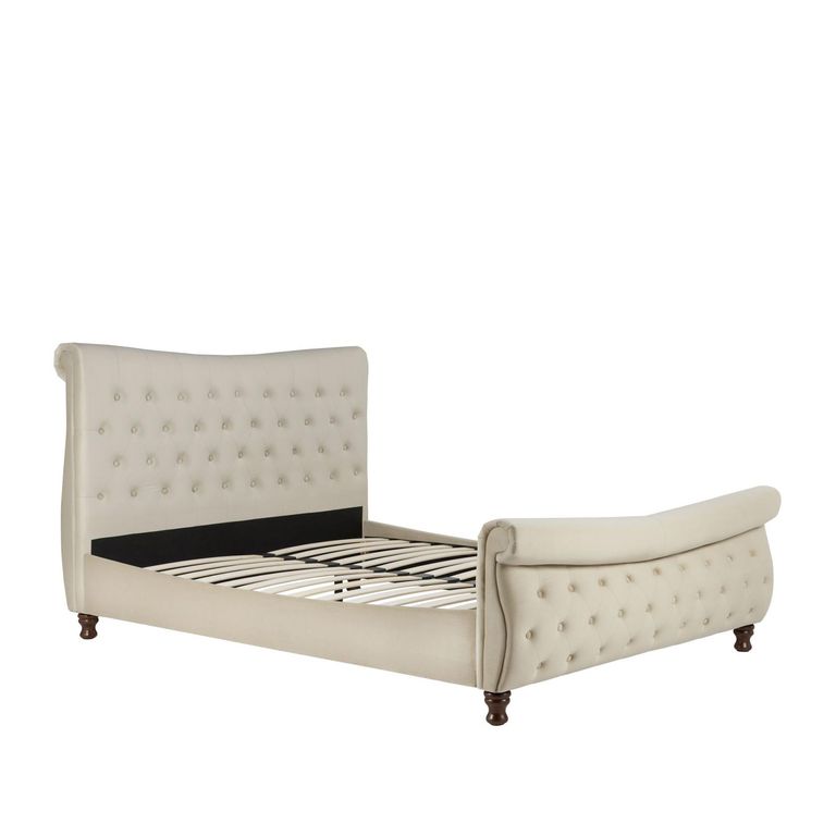 Copenhagen Bed - Warm Stone Fabric - Sizes Available