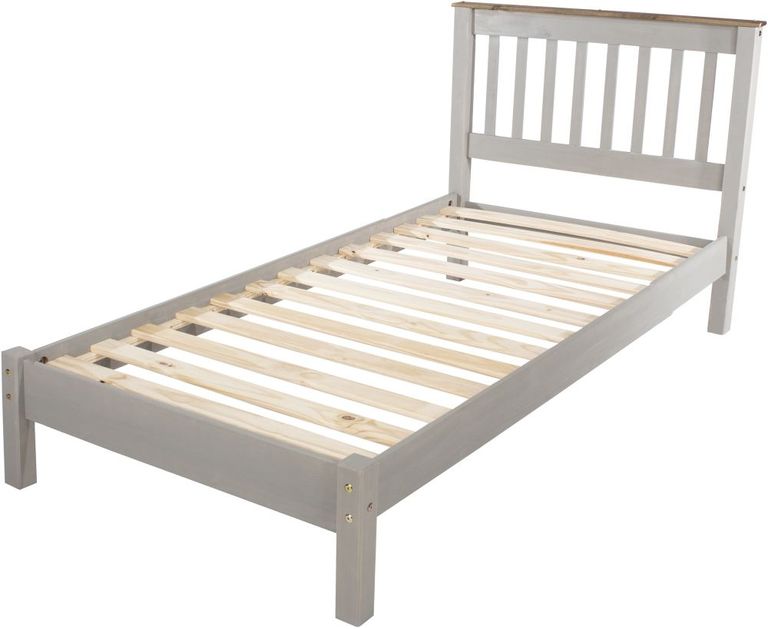 Corona Grey Mexican Pine 3ft Single Slatted Bed