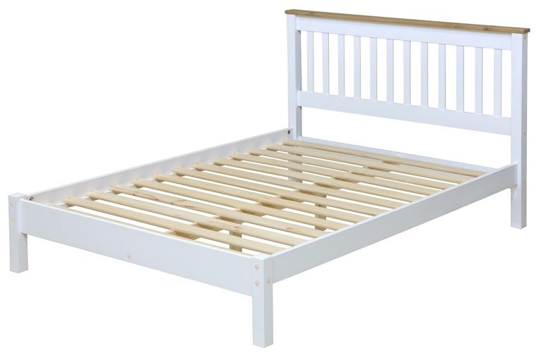 Capri White 4ft 6in Double Slatted Bed