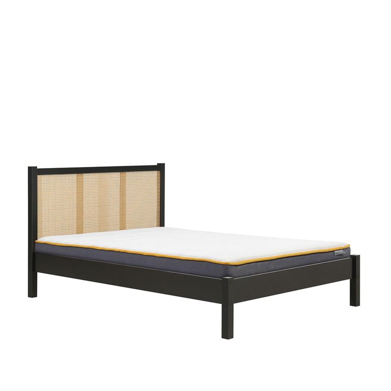 Croxley Bed - Black and Rattan - Sizes Available