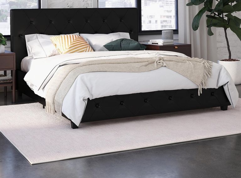 Darke Black Fabric Bed - Sizes Available - 4026009UK