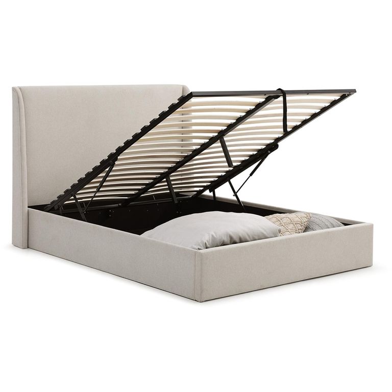 Denver Beige Fabric Multi-Lift Ottoman Storage Bed - Sizes Available