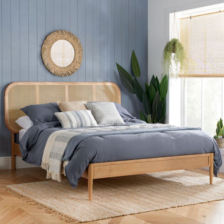 Elina Bed - Oak Rattan - Sizes Available