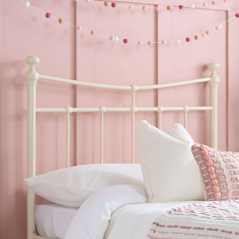 Emily Bed Frame - Cream Metal - Sizes Available