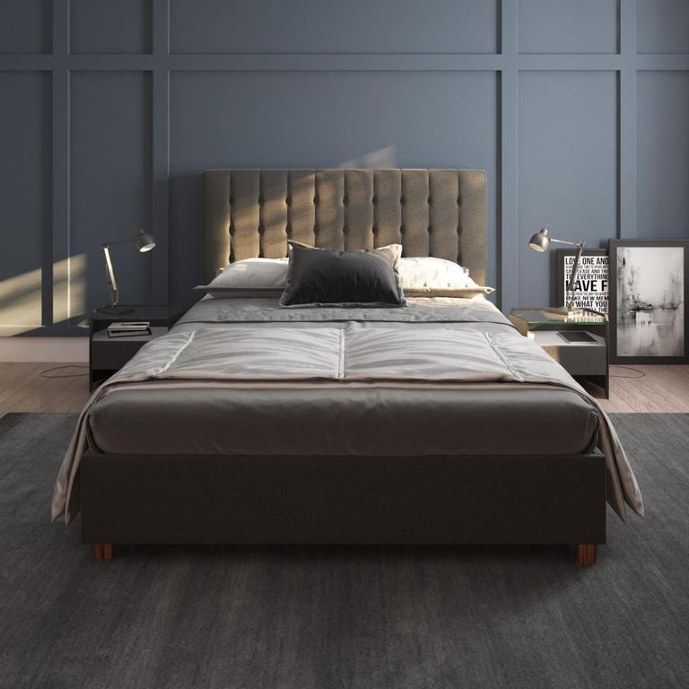 Erie Grey Linen Upholstered 5ft King Size Bed - 4108429UK