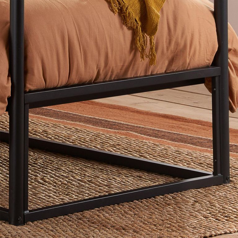 Farringdon Four Poster Bed - Black Metal - Sizes Available