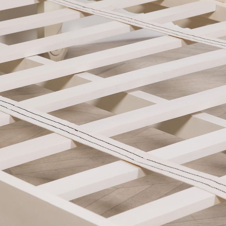 French Style Horatio Bed - White Mahogany - Carved - Sizes Available