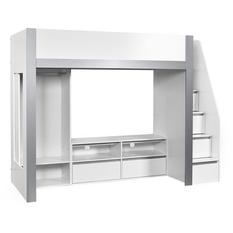 Gaia Highsleeper TV Bunk Bed - White