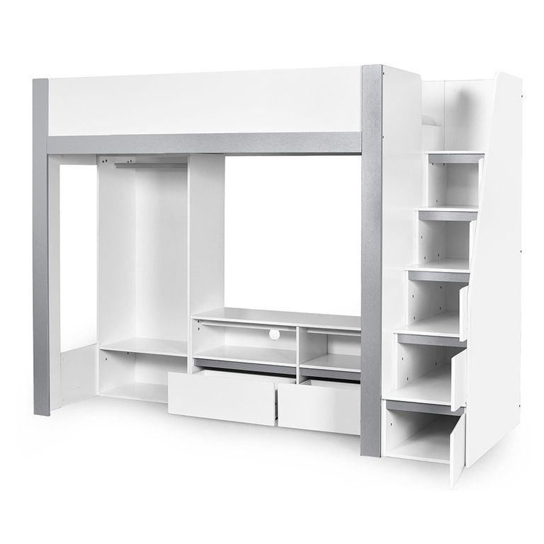 Gaia Highsleeper TV Bunk Bed - White