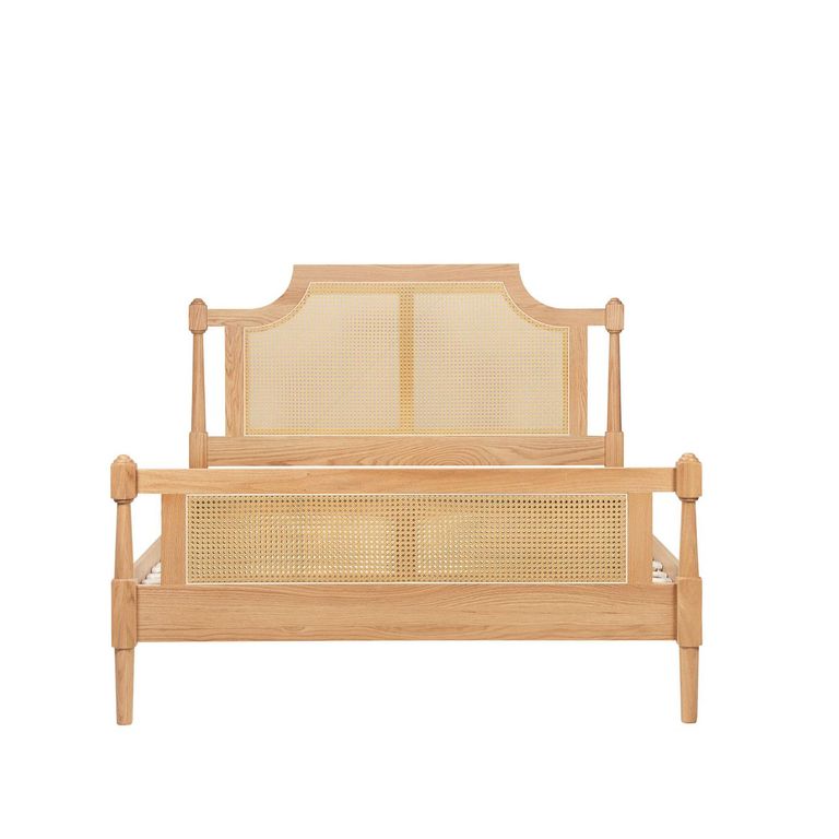 Gevena Bed - Oak Rattan - 5ft King Size