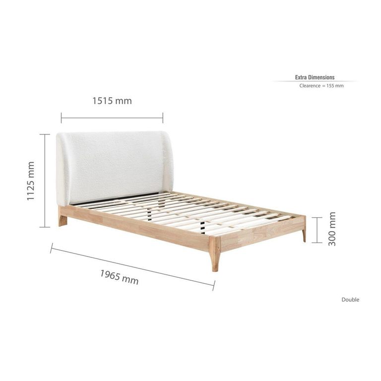 Halfden Bed - White - 4ft 6in Double