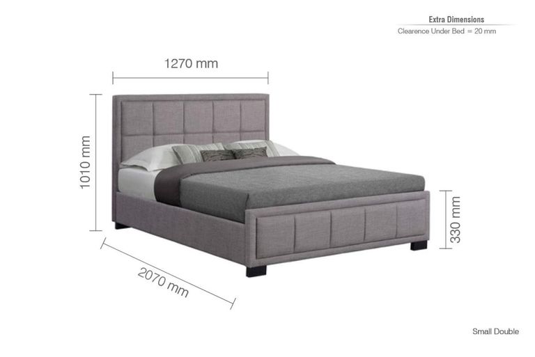 Hannover Bed - Grey Fabric - Sizes Available