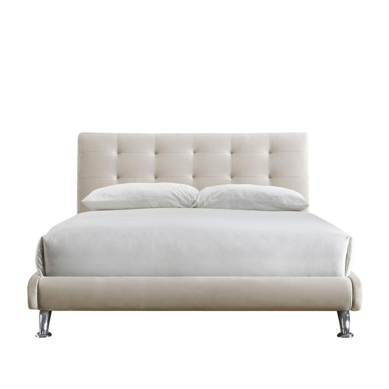 Hemlock Bed - Warm Stone Fabric - Sizes Available