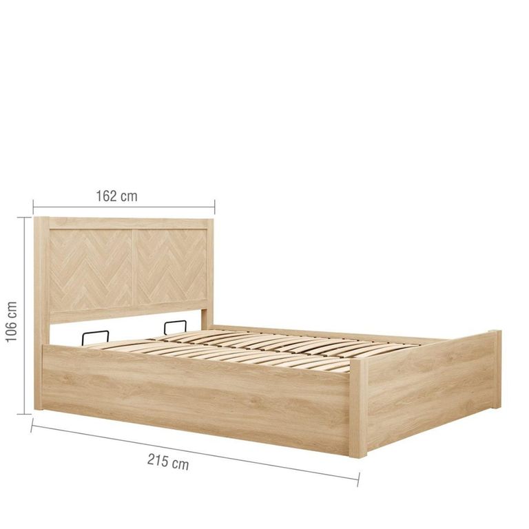 Herringford Ottoman Storage Bed - Oak - Sizes Available