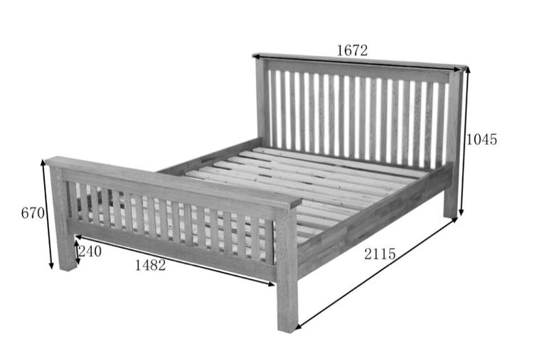 Kent Oak High Foot End Bed