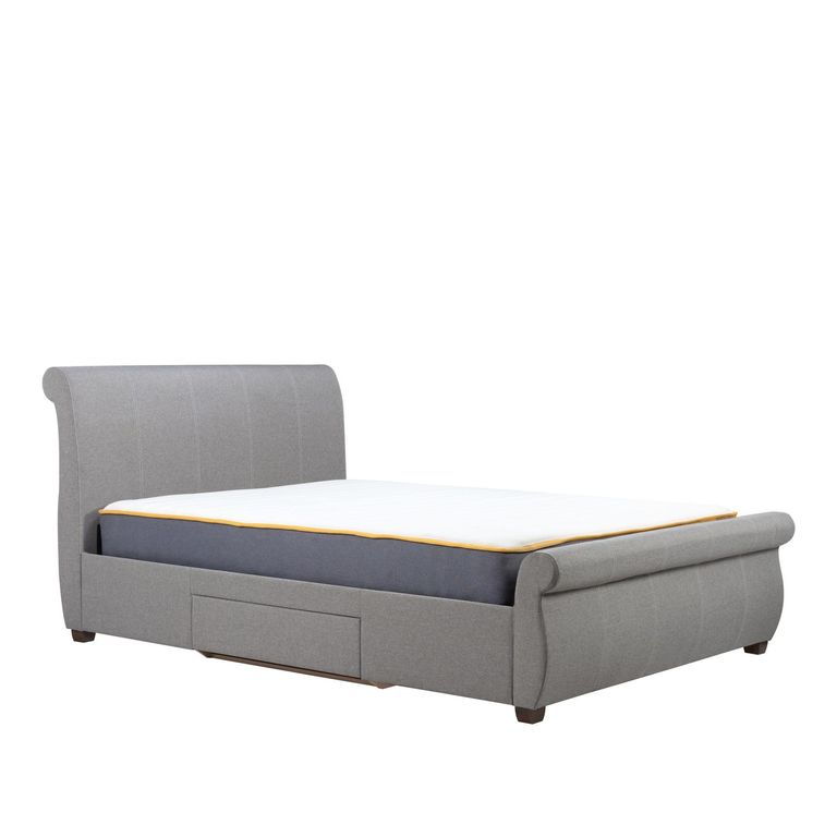 Lancaster Bed - Grey Fabric - Sizes Available
