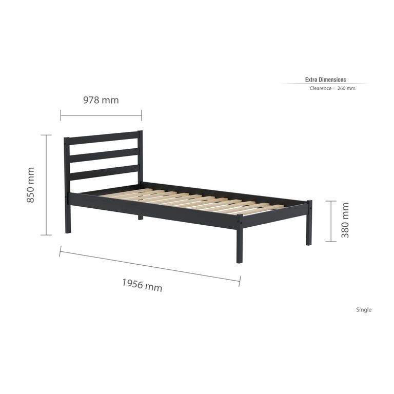 Luka Bed - Black Wood - Sizes Available