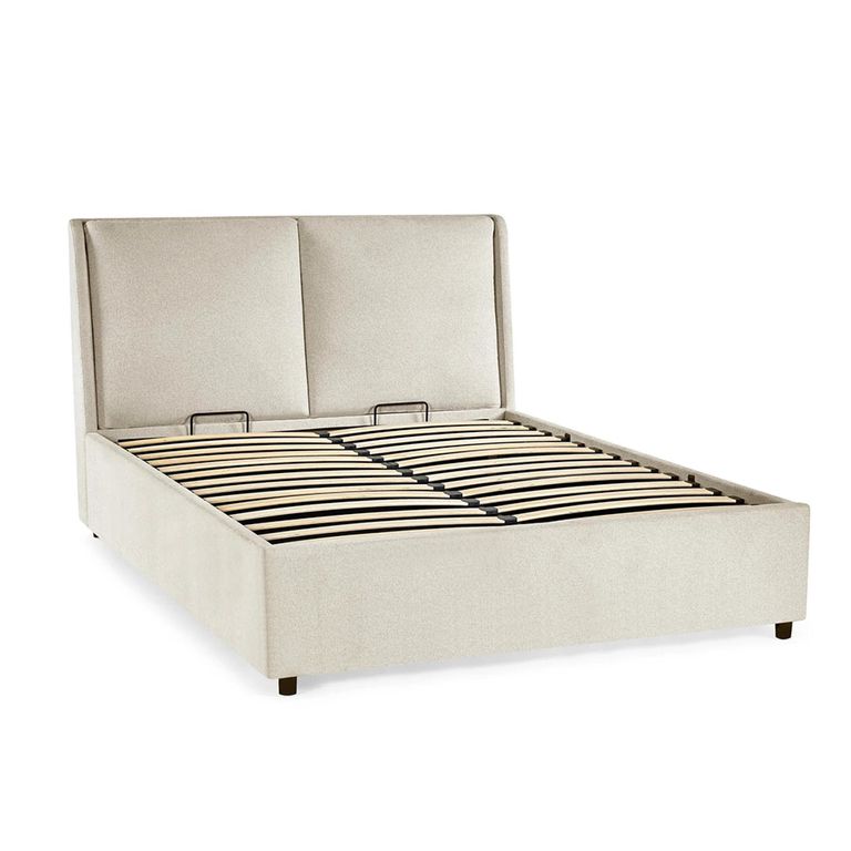 Maddock Ottoman Storage Bed - Beige Fabric - Sizes Available