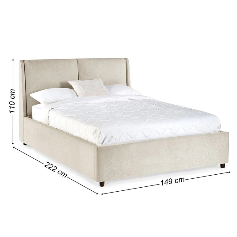 Maddock Ottoman Storage Bed - Beige Fabric - Sizes Available