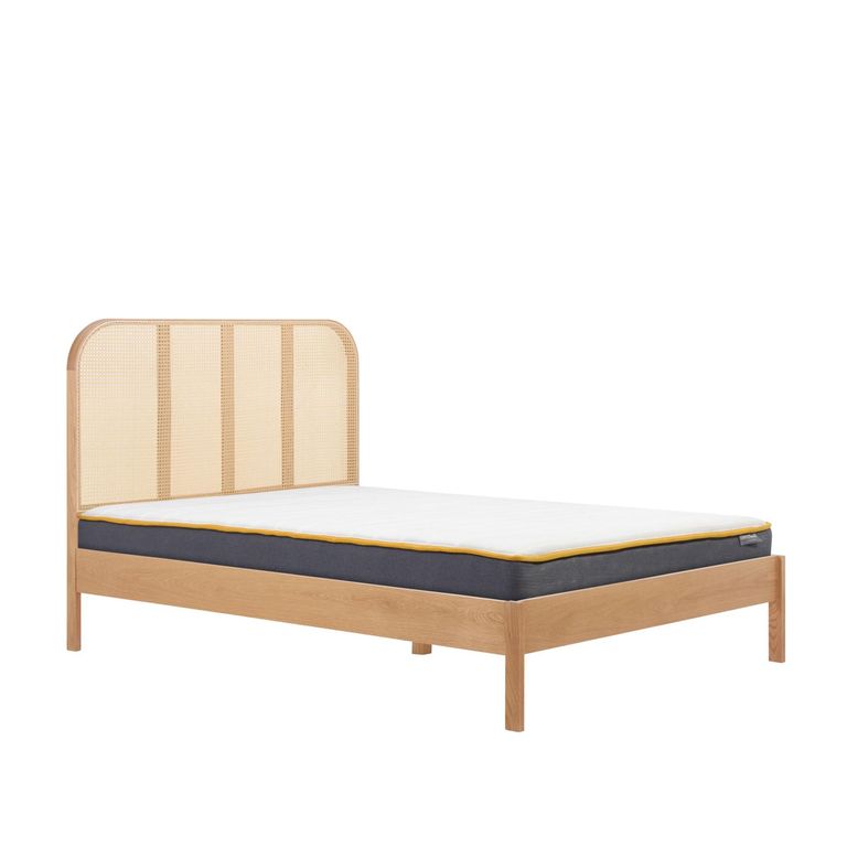 Margot Bed - Oak and Rattan - Sizes Available