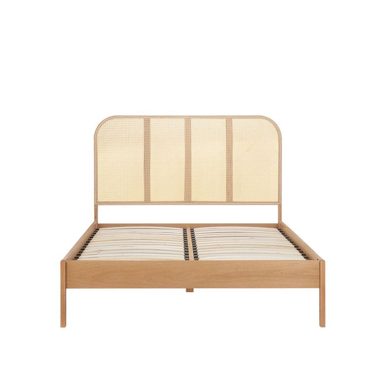Margot Bed - Oak and Rattan - Sizes Available