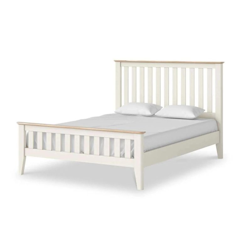 Marlow Slatted Bed - White - 4ft 6in Double