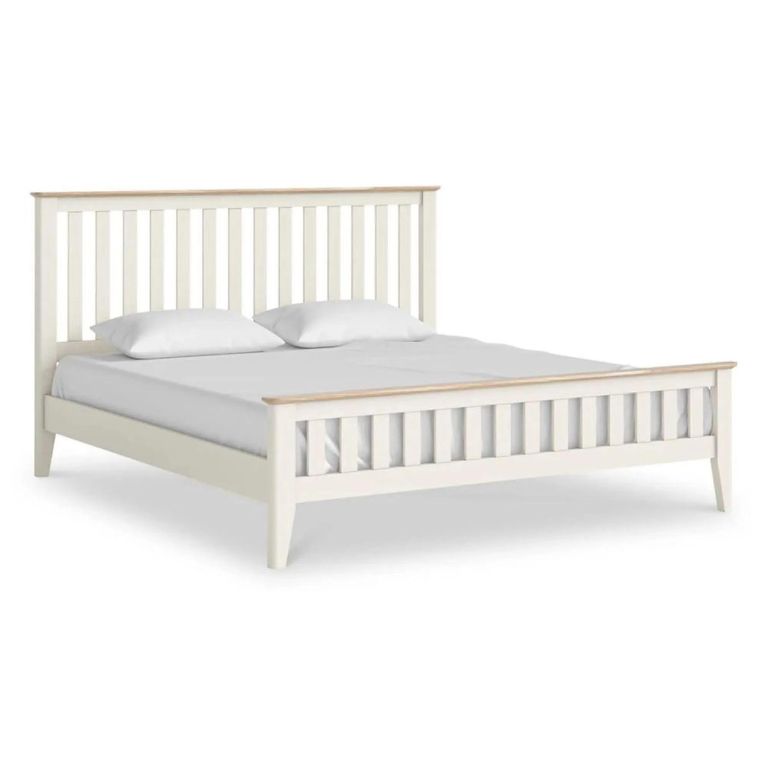 Marlow Slatted Bed - White - 6ft Queen Size