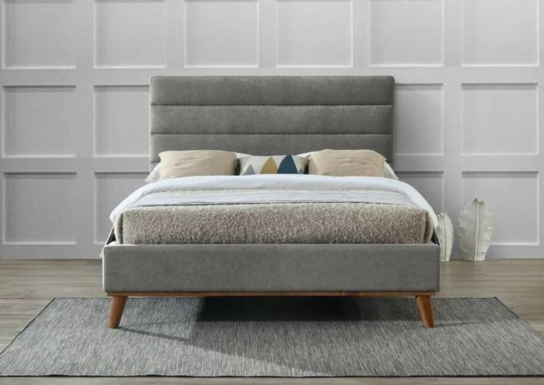 Mayfair Bed - Light Grey Fabric - Sizes Available