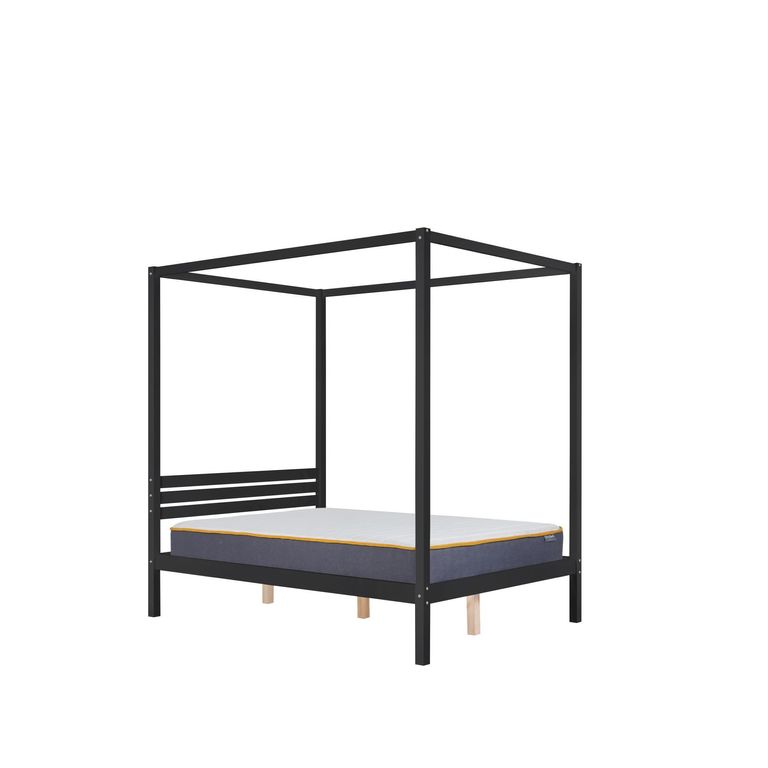 Mercia Four Poster Bed - Black Wood - Sizes Available