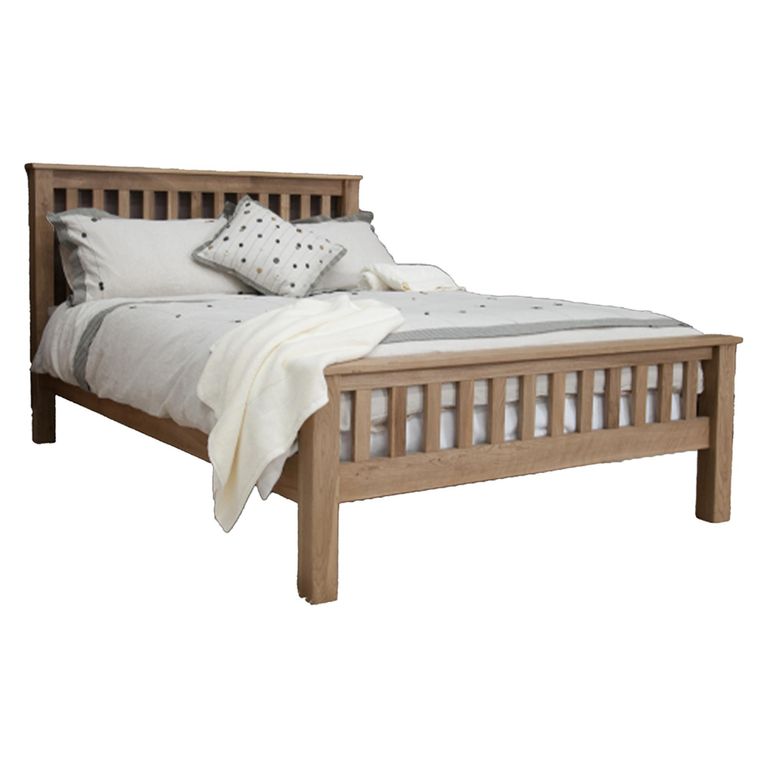 Opus Bed - Slatted - Oak - Sizes Available