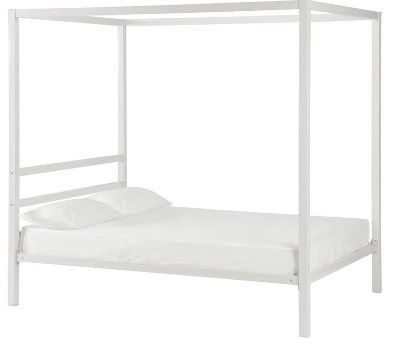 Moca White Metal 4ft 6in Double Bed - 4073139UK