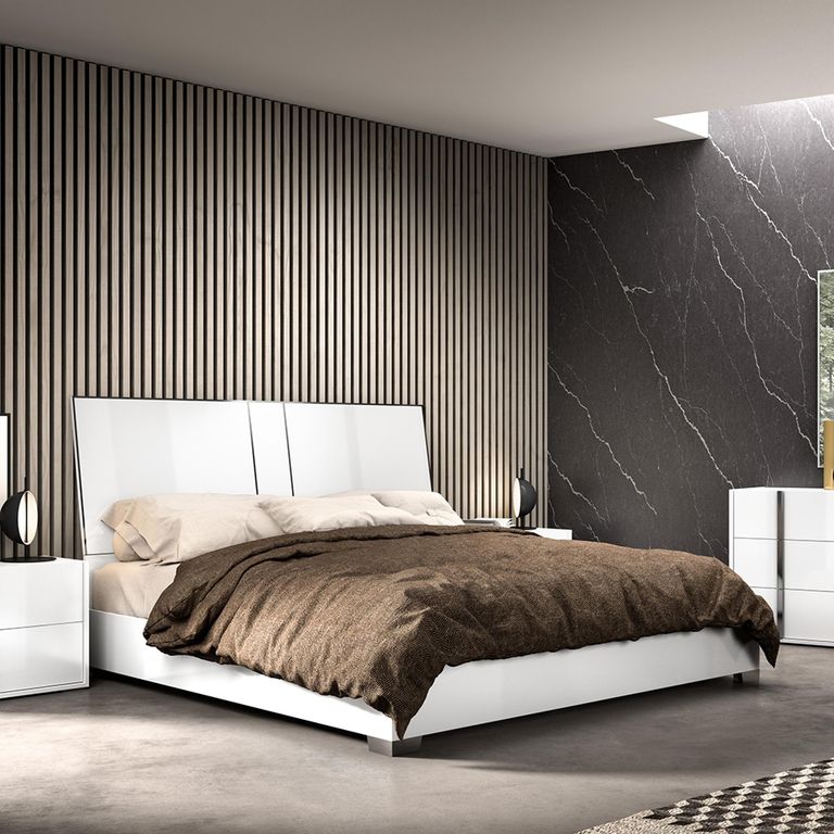Modern Bianca Bed - White - Sizes Available