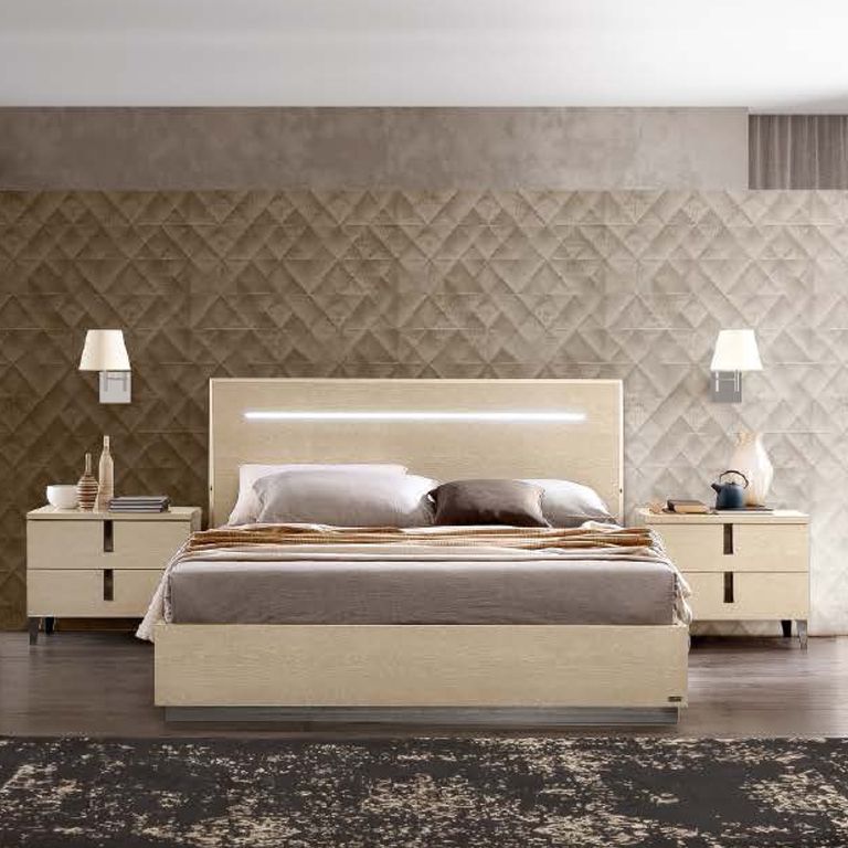 Ambra Bed - Sand Birch - Sizes Available