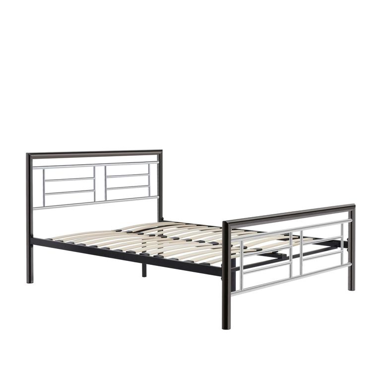 Montana Bed Frame - Chrome Metal - Sizes Available