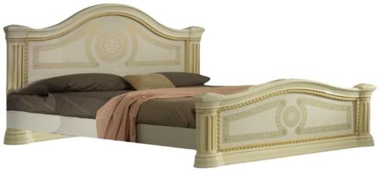 New Serena Beige Italian Bed - Sizes Available