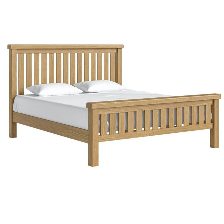 Normandy Slatted Bed - Oak - 6ft Queen Size