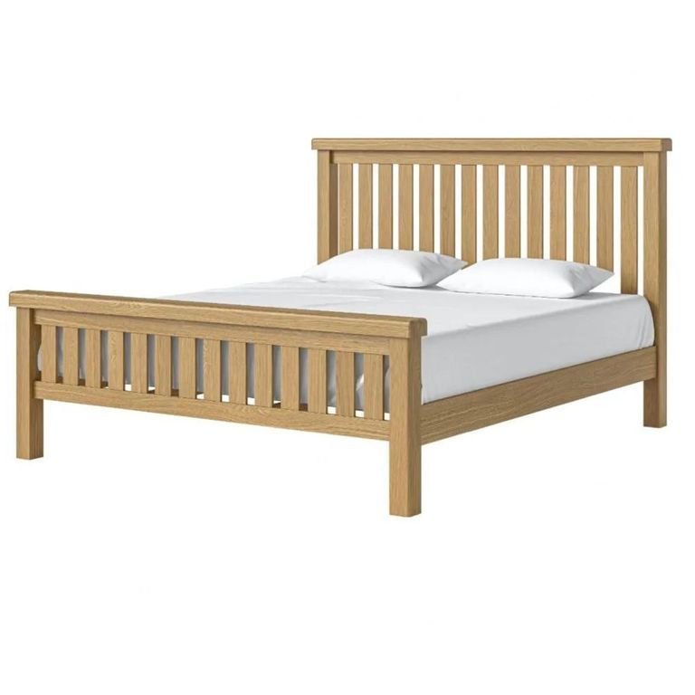 Normandy Slatted Bed - Oak - 6ft Queen Size