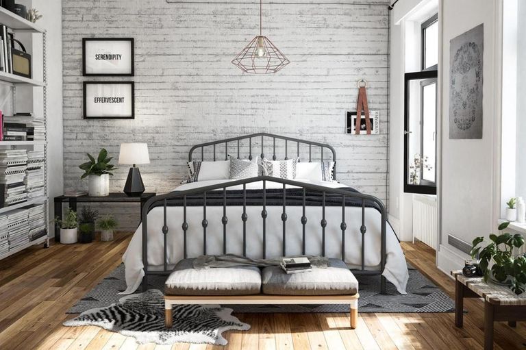 Nowata Bushwick Grey Metal Bed - Sizes Available - 4044429NUK